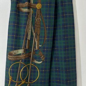 Vintage Ralph Lauren Plaid Equestrian Wrap Skirt